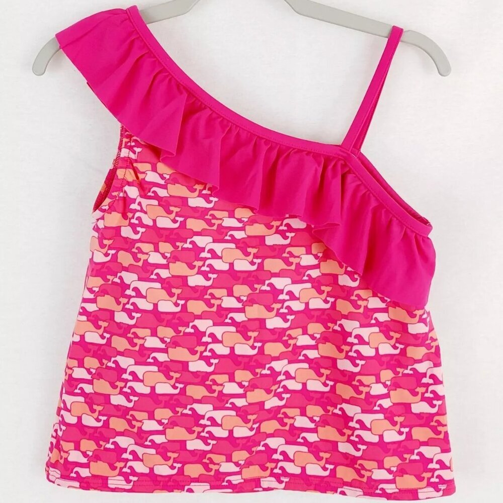 NWT Vineyard Vines Girls whale one Shoulder Tankini Top